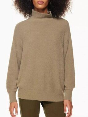 Brown Hush Knit Turtleneck Sweater | Aritzia Wilfred Free | Sz M
